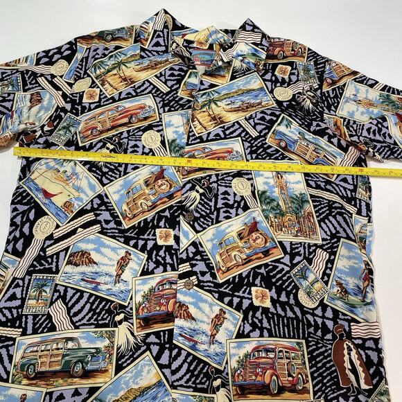 VTG Joe Kealoha Men’s Hawaiian Hula Island Postcard Print Aloha Shirt Cruise XL - Picture 4 of 7